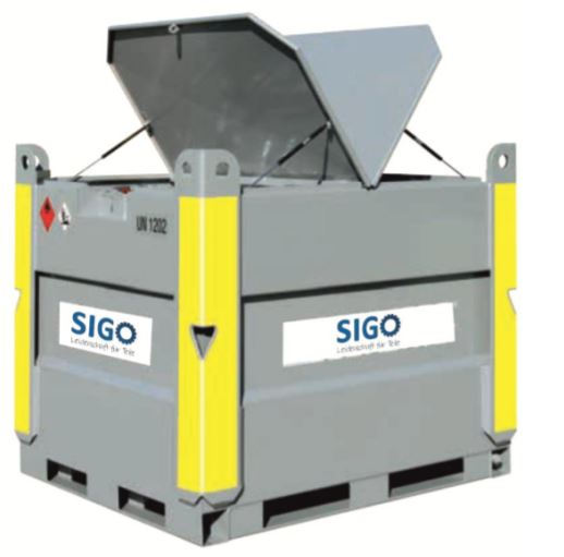 Transporttank Stahl, 950 Liter für Diesel doppelwandig, 12V Pumpe, 40l /min, 5m Schlauch