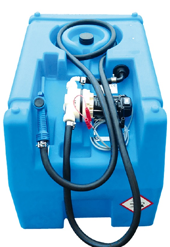 AdBlue Tank Kunststoff, 220 Liter, 12V Pumpe, autom. Zapfhahn, 4m Schlauch