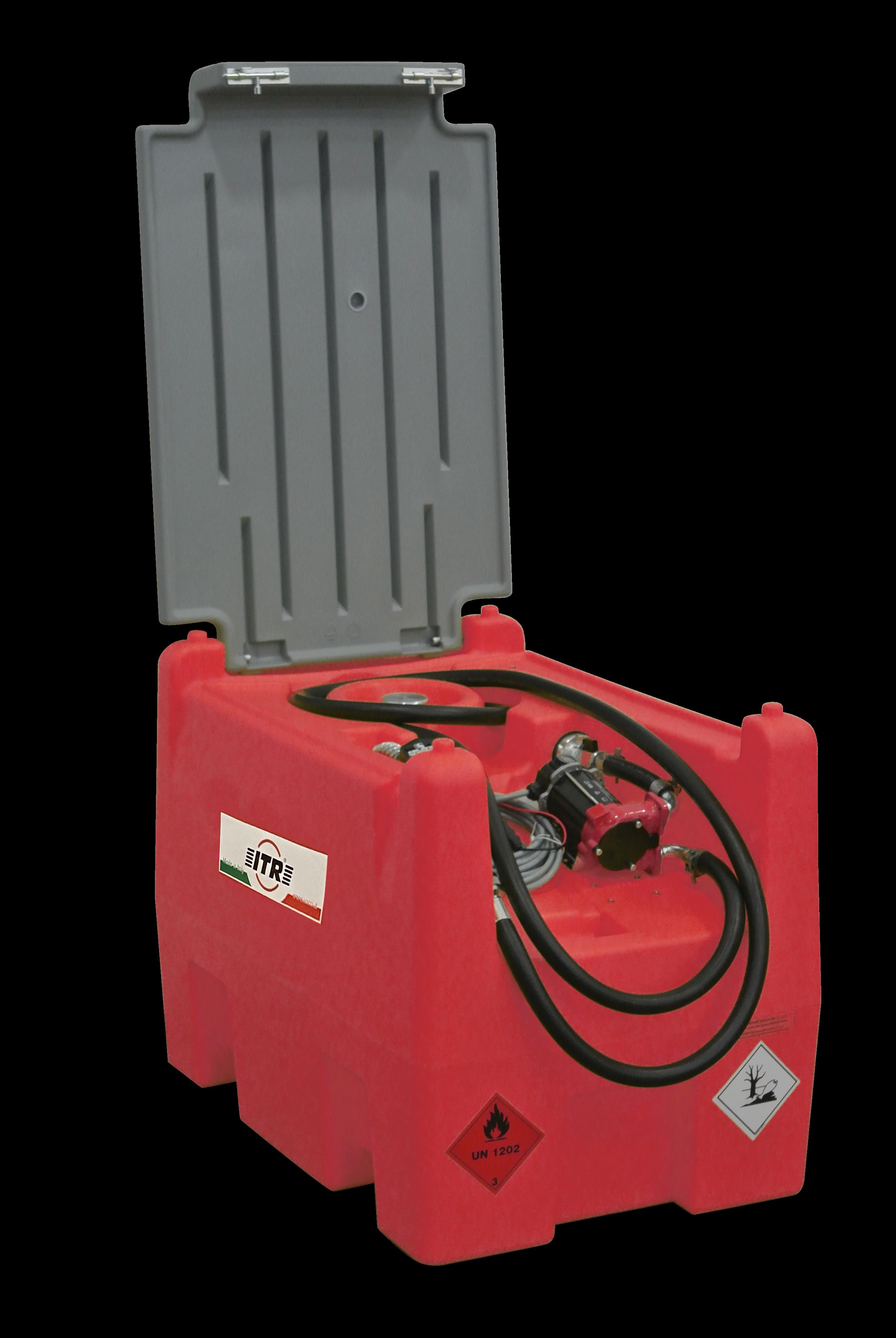 Dieseltank Kunststoff, 220 Liter, 12V Pumpe, automatischer Zapfhahn, 4m Schlauch mit Deckel  