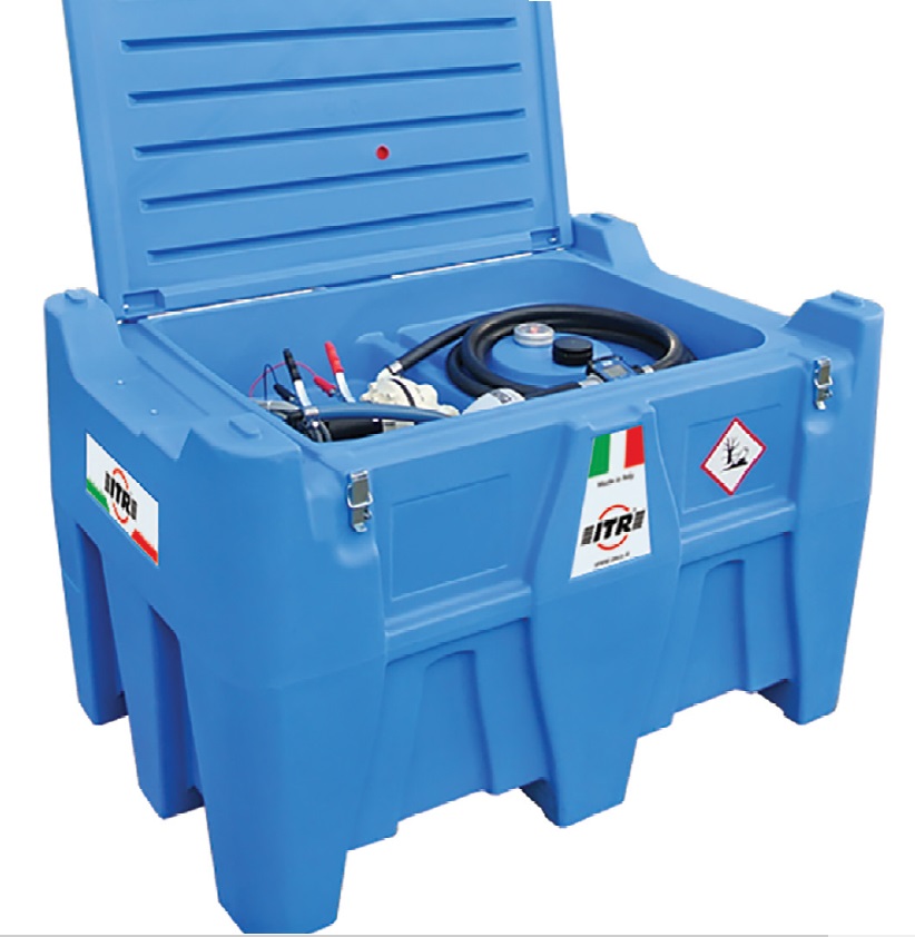 AdBlue Tank Kunststoff, 440 Liter, 12V Pumpe, automatischer Zapfhahn, 3m Schlauch, inkl. digitalem Durchflusszähler | 1200x800x785mm