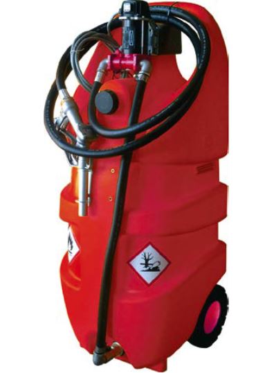 Dieseltank Kunststoff, 55 Liter, Handpumpe, manueller Zapfhahn, 3m Schlauch | 460x360x900mm