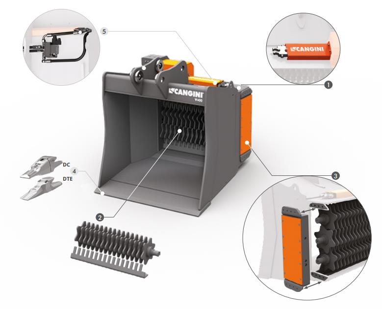 Sieblöffel  für Bagger 10-14 Tonnen Maschinengewicht V1200 