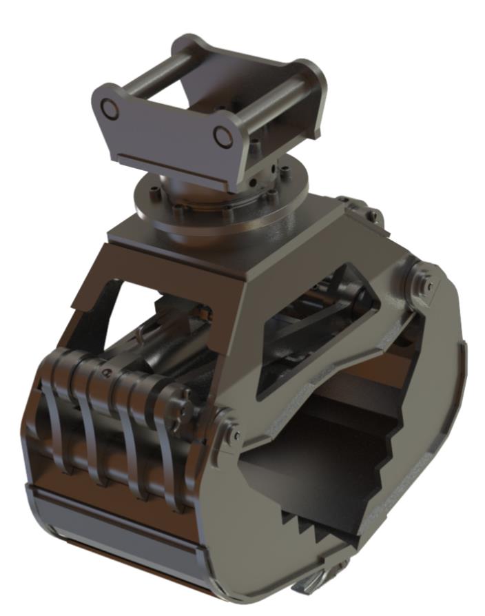 Universalgreifer inkl. Rotator 15 für 8-15 Tonnen Maschinengewicht Gewicht: 839 kg Inhalt: 254kg  Adapterplatte Martin MH18