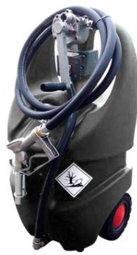 Benzintank Kunststoff, 55 Liter, Handpumpe, manueller Zapfhahn, 3m Schlauch | 460x360x900mm