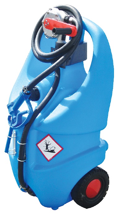 AdBlue Tank Kunststoff, 55 Liter, Handpumpe, manueller Zapfhahn, 3m Schlauch | 460x360x900mm