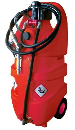 Dieseltank Kunststoff, 110 Liter, 12V Pumpe, automatischer Zapfhahn, 3m Schlauch | 460x440x1100mm