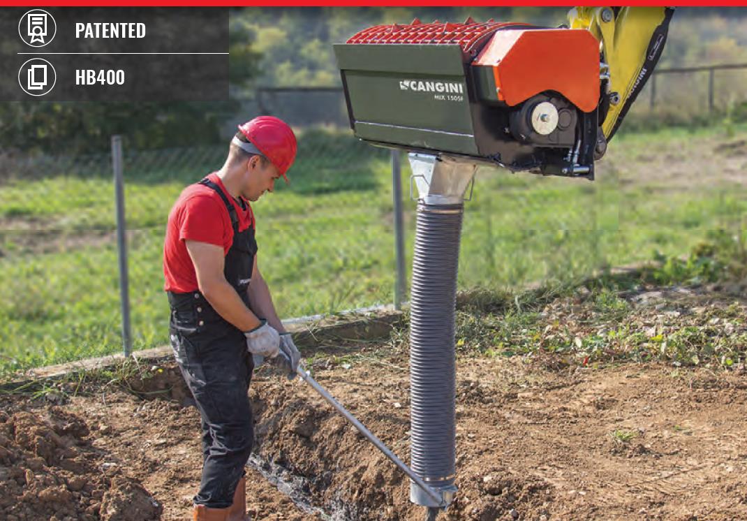 Betonmischer mit sichere Entleerung für Bagger